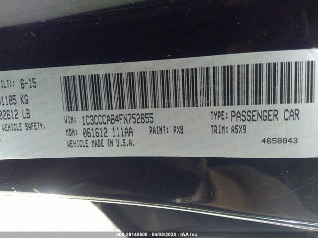 Chrysler 200 Limited 2015 1C3CCCAB4FN752855 Image 9