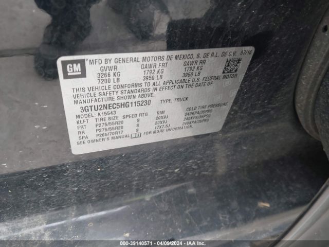 3GTU2NEC5HG115230 GMC Sierra 1500 Slt