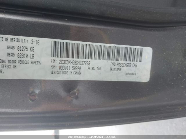 2C3CDXHG9GH237298 Dodge Charger Sxt