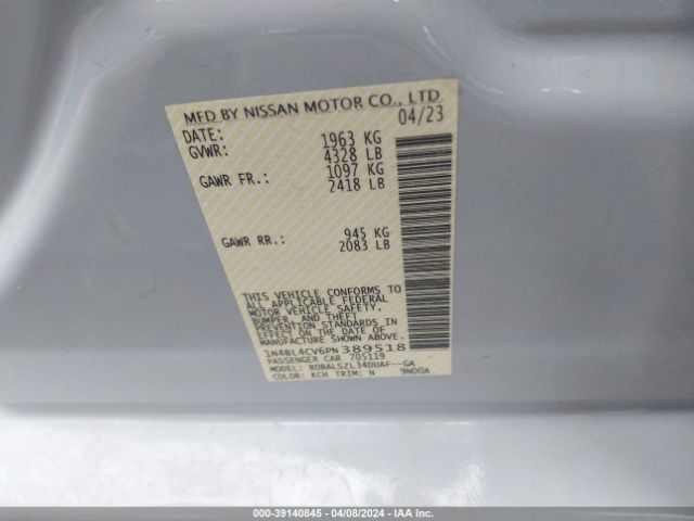 1N4BL4CV6PN389518 Nissan Altima Sr Fwd