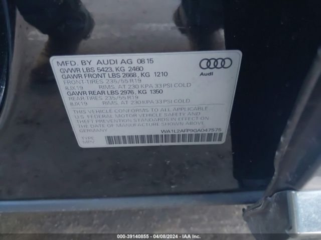 WA1L2AFP9GA047575 Audi Q5 2.0t Premium