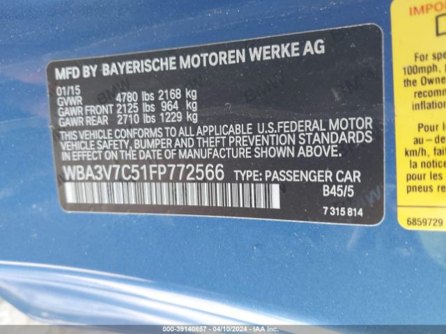 WBA3V7C51FP772566 BMW 428i