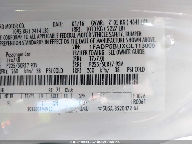 Ford C-max Hybrid Sel 2016 1FADP5BUXGL113009 Image 9