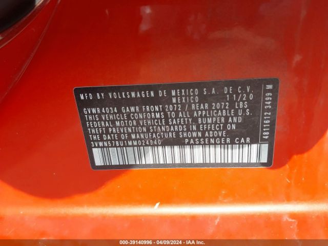 3VWN57BU1MM024940 Volkswagen Jetta 1.4t R-line/1.4t S