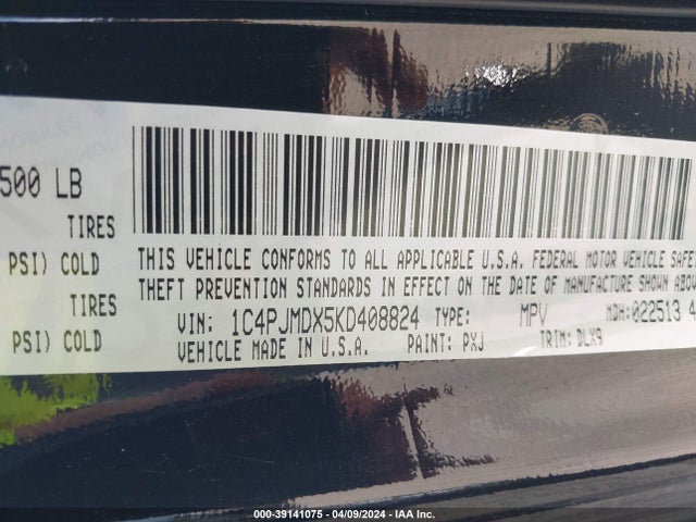 1C4PJMDX5KD408824 Jeep Cherokee Limited 4x4
