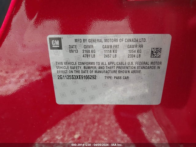 Chevrolet Impala 2lt 2014 2G1125S3XE9166292 Image 9