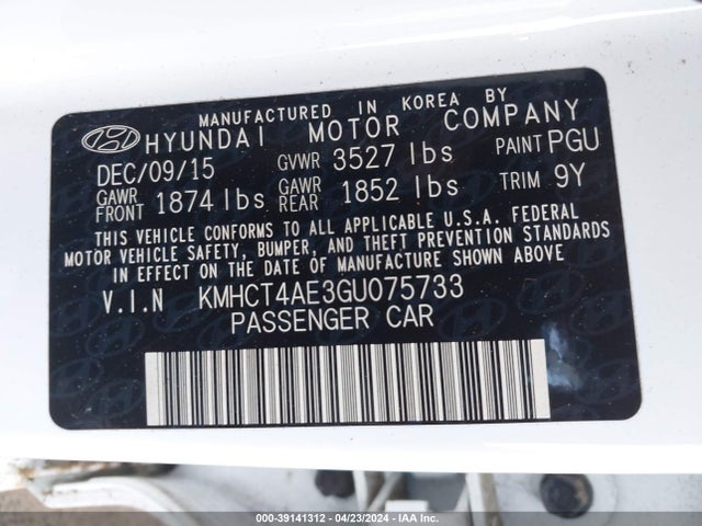 Hyundai ACCENT SE 2016 KMHCT4AE3GU075733 Image 9