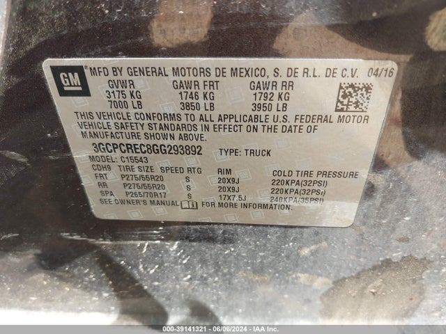 Chevrolet Silverado 1500 1lt 2016 3GCPCREC8GG293892 Image 9