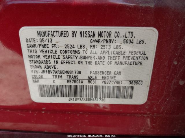 JN1BV7AR6EM681736 Infiniti Q50 SPORT