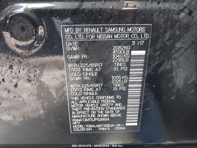 Nissan ROGUE SV 2018 KNMAT2MT5JP526614 Image 9
