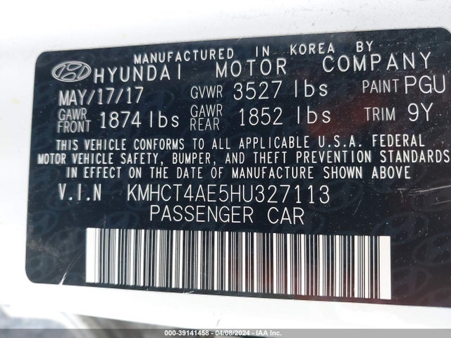 Hyundai Accent Value Edition 2017 KMHCT4AE5HU327113 Image 9