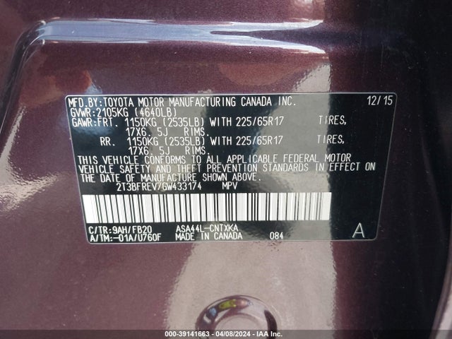 Toyota RAV4 LE 2016 2T3BFREV7GW433174 Image 9