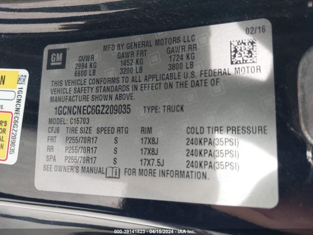 1GCNCNEC6GZ209035 Chevrolet Silverado 1500 Ls