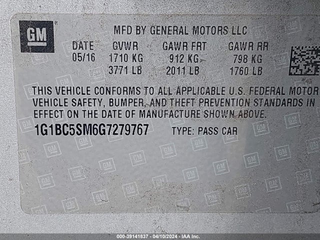 Chevrolet Cruze Ls Auto 2016 1G1BC5SM6G7279767 Image 9
