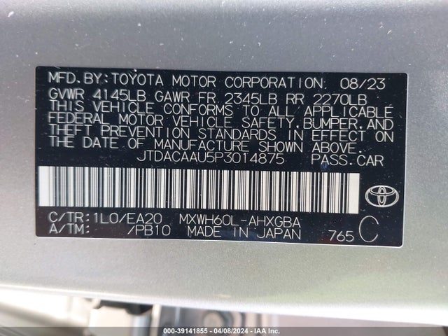 JTDACAAU5P3014875 Toyota PRIUS XLE