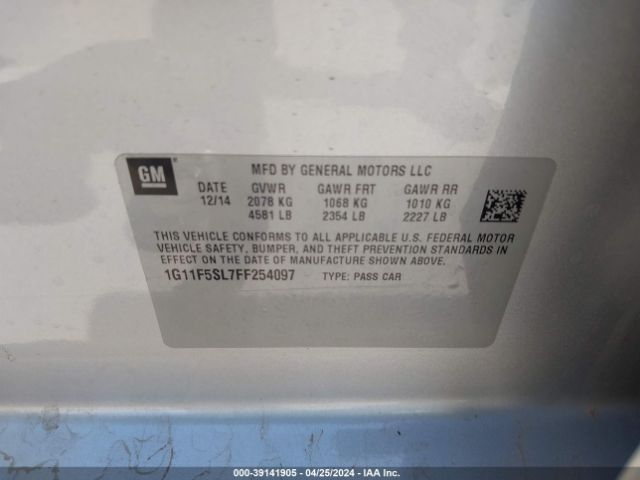 1G11F5SL7FF254097 Chevrolet Malibu 1lz