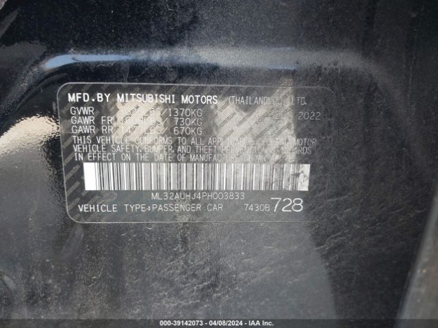 2023 MITSUBISHI MIRAGE ML32AUHJ4PH003833 Photo 8