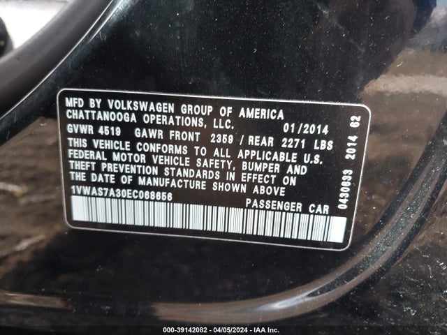 1VWAS7A30EC068656 Volkswagen Passat 1.8t Wolfsburg Edition