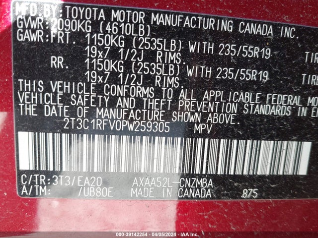 Toyota Rav4 Xle Premium 2023 2T3C1RFV0PW259305 Image 9