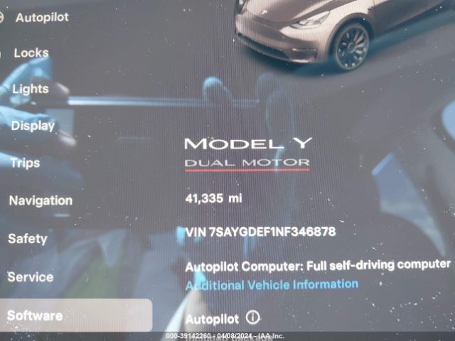 7SAYGDEF1NF346878 Tesla Model Y Performance Dual Motor All-wheel Drive