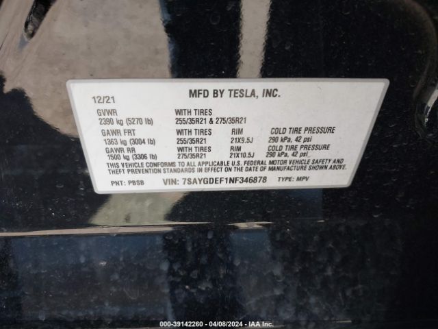 7SAYGDEF1NF346878 Tesla Model Y Performance Dual Motor All-wheel Drive