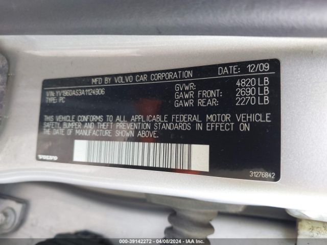 2010 VOLVO S80 YV1960AS3A1124906 Photo 8