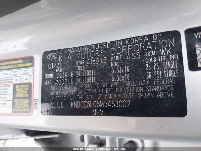 KNDCE3LC6M5463002 KIA Niro Ex Premium