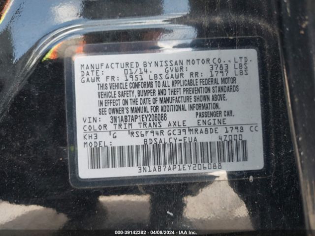 3N1AB7AP1EY206088 Nissan SENTRA S