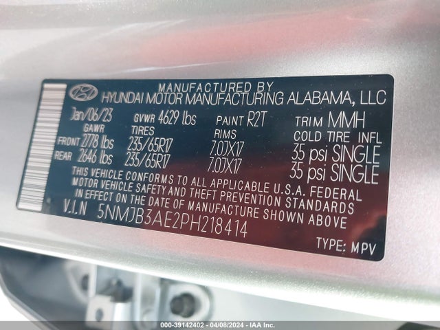 Hyundai TUCSON SEL 2023 5NMJB3AE2PH218414 Image 9