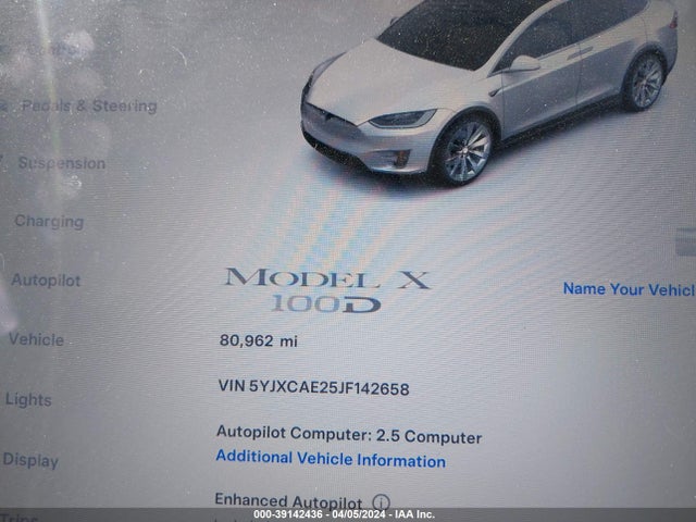 5YJXCAE25JF142658 Tesla Model X 100d/75d/p100d
