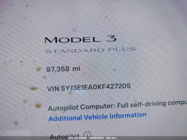 Tesla Model 3 Long Range/mid Range/standard Range/standard Range Plus 2019 5YJ3E1EA0KF427205 Image 7