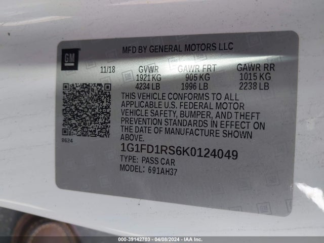 Chevrolet Camaro 3lt 2019 1G1FD1RS6K0124049 Image 9