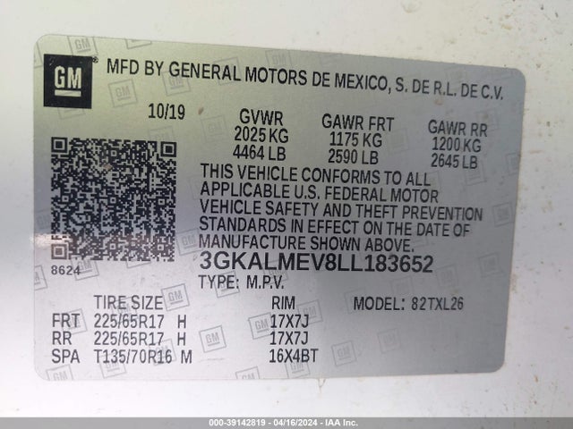 GMC Terrain Fwd Sle 2020 3GKALMEV8LL183652 Image 9