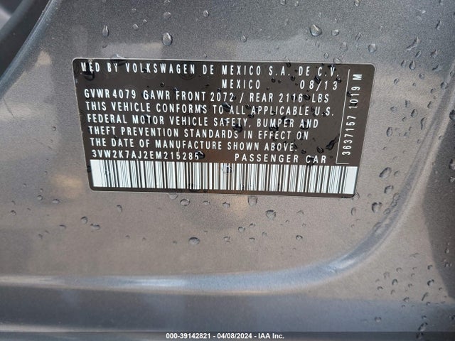 3VW2K7AJ2EM215285 Volkswagen Jetta 2.0l S