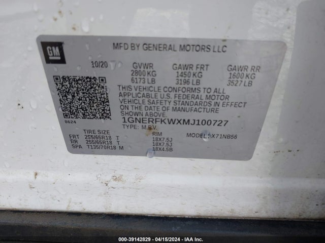 Chevrolet Traverse Fwd Ls 2021 1GNERFKWXMJ100727 Image 9
