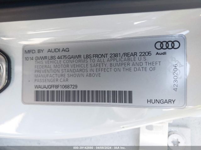 WAUAJGFF8F1068729 Audi A3 2.0 Tdi Premium