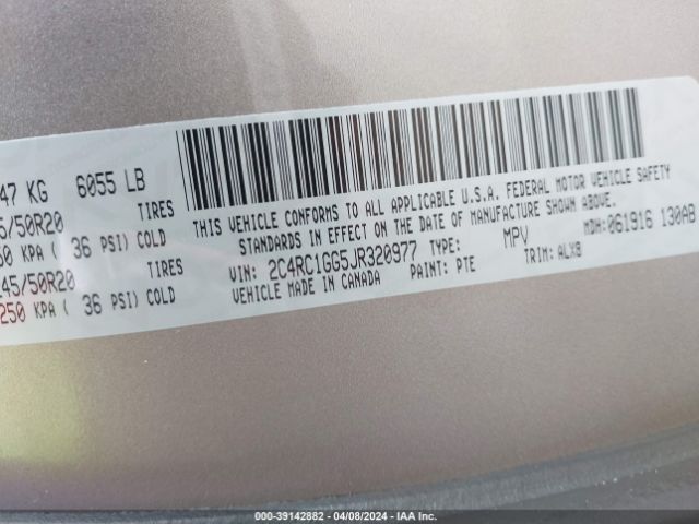 2C4RC1GG5JR320977 Chrysler Pacifica Limited