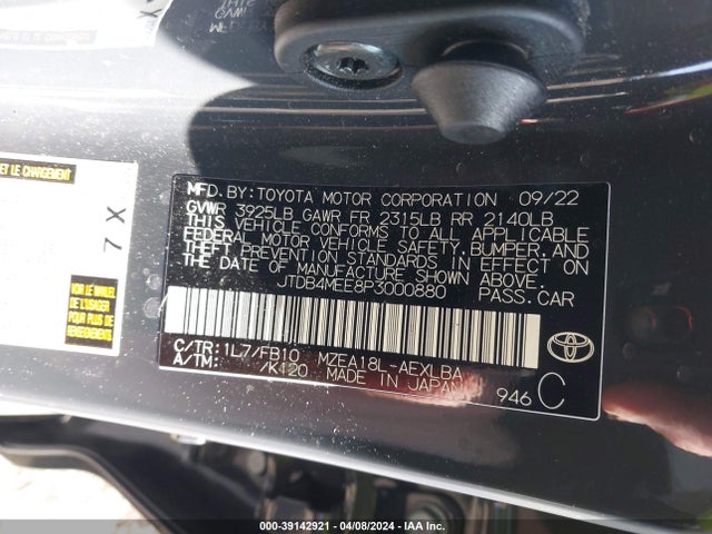 Toyota COROLLA LE 2023 JTDB4MEE8P3000880 Image 9