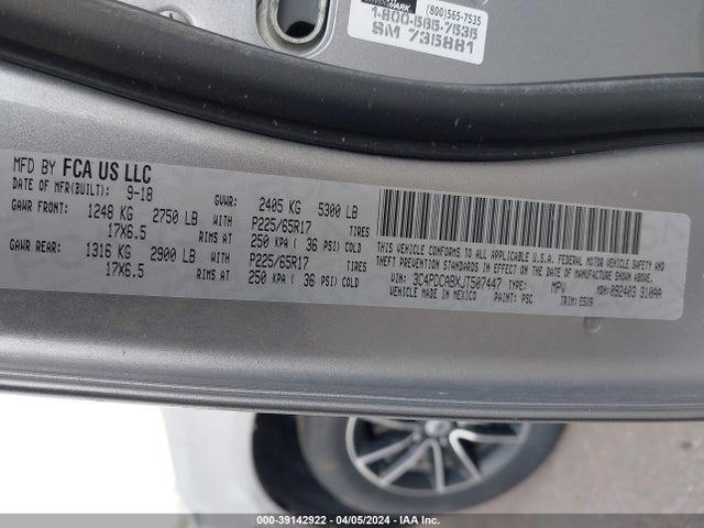 Dodge JOURNEY SE 2018 3C4PDCABXJT507447 Image 9