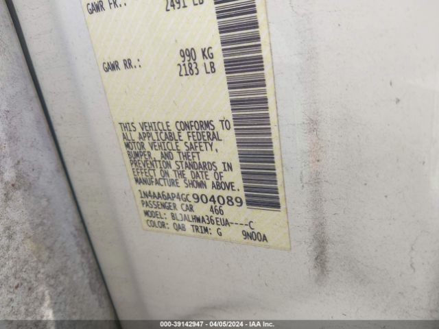 1N4AA6AP4GC904089 Nissan Maxima 3.5 Platinum