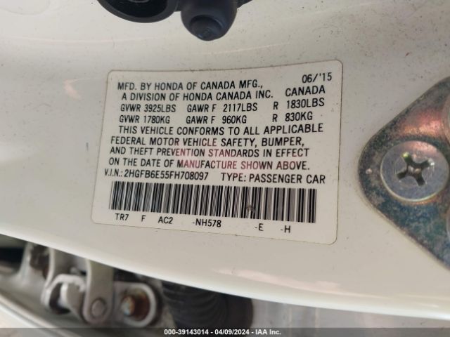 2HGFB6E55FH708097 Honda CIVIC SI