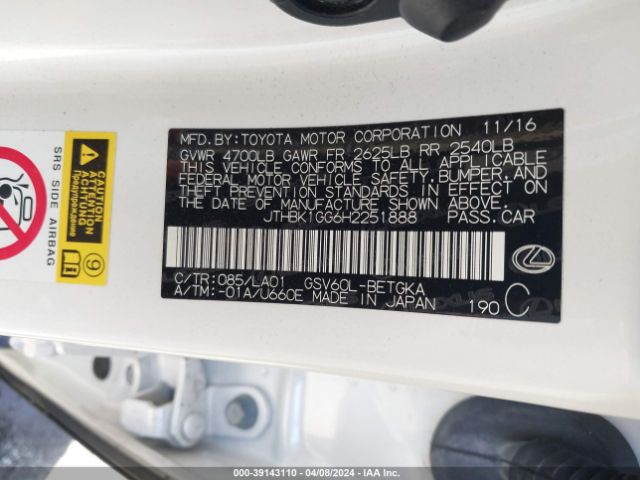 JTHBK1GG6H2251888 Lexus ES 350