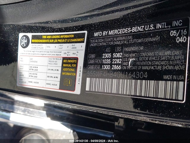 55SWF4HB4GU164304 Mercedes-Benz C-Class