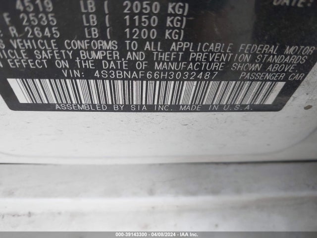 Subaru Legacy 2.5i Premium 2017 4S3BNAF66H3032487 Image 9