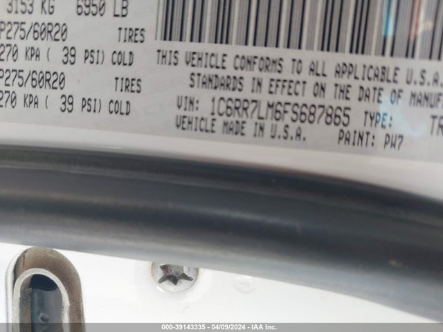 1C6RR7LM6FS687865 RAM 1500 Big Horn