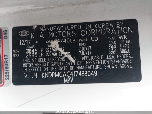 KIA Sportage Lx 2018 KNDPMCAC4J7433049 Image 9