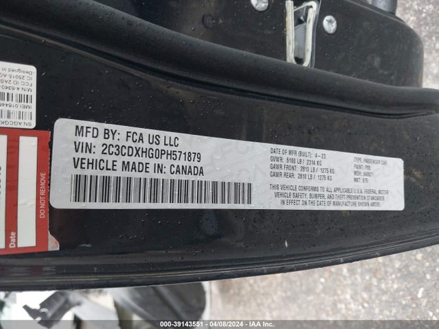Dodge CHARGER GT 2023 2C3CDXHG0PH571879 Image 9