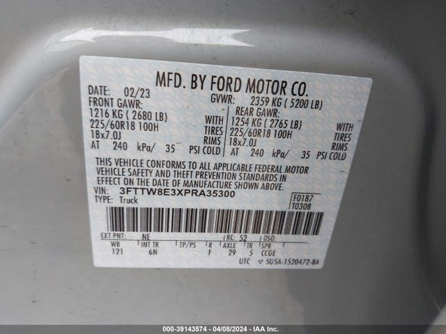 Ford Maverick Lariat 2023 3FTTW8E3XPRA35300 Image 9