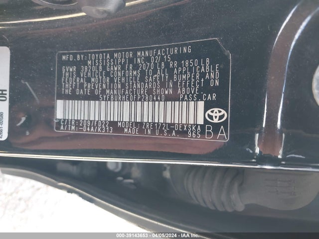 Toyota Corolla S Plus 2015 5YFBURHE0FP280440 Image 9