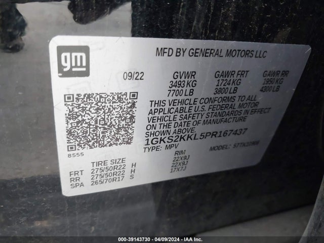 1GKS2KKL5PR167437 GMC Yukon Xl 4wd Denali Ultimate